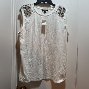 NWT Banana Republic Embellished Shoulder Tank In Size L